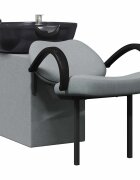 vidaXL Sampon Szék Világosszürke és fekete 136 x 60 x 92 cm Műanyag