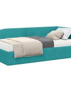 vidaXL Sarok Ágykeret Matraccal 2 db Türkiz 100 x 200 cm Bársony