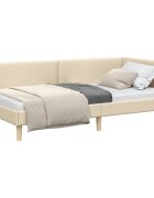 vidaXL Sarokágy keret Krém 90 x 190 cm Szövet