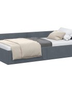 vidaXL Sarokágy keret Sötétszürke 100 x 200 cm Bársony