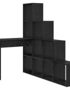 vidaXL Sarokíróasztal Fekete tölgy 1015 x 1495 x 1495 cm Szerelt Fa