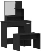 vidaXL Sminkasztal Készlet 2 db Fekete tölgy 865 x 35 x 136 cm
