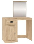 vidaXL sonoma tölgy színű szerelt fa tükrös pipereasztal 90x50x1325cm