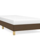 vidaXL sötétbarna szövet ágykeret matrac nélkül 100x200 cm