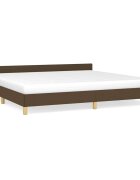 vidaXL sötétbarna szövet ágykeret matrac nélkül 200 x 200 cm