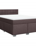 vidaXL sötétbarna szövet rugós ágy matraccal 140 x 190 cm