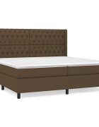 vidaXL sötétbarna szövet rugós ágy matraccal 200 x 200 cm
