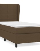 vidaXL sötétbarna szövet rugós ágy matraccal 80 x 200 cm