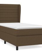 vidaXL sötétbarna szövet rugós ágy matraccal 80 x 200 cm