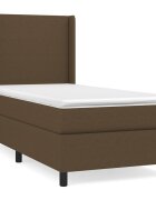 vidaXL sötétbarna szövet rugós ágy matraccal 80 x 200 cm