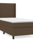 vidaXL sötétbarna szövet rugós ágy matraccal 80 x 200 cm