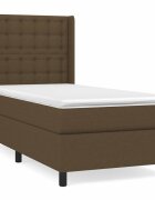 vidaXL sötétbarna szövet rugós ágy matraccal 80 x 200 cm
