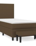 vidaXL sötétbarna szövet rugós ágy matraccal 80 x 200 cm