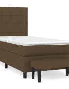 vidaXL sötétbarna szövet rugós ágy matraccal 80 x 200 cm