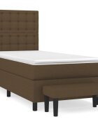 vidaXL sötétbarna szövet rugós ágy matraccal 80 x 200 cm