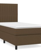 vidaXL sötétbarna szövet rugós ágy matraccal 80 x 200 cm