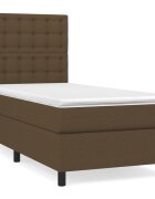 vidaXL sötétbarna szövet rugós ágy matraccal 80 x 200 cm