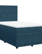 vidaXL sötétkék bársony rugós ágy matraccal 120x190 cm