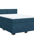 vidaXL sötétkék bársony rugós ágy matraccal 140x190 cm