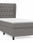 vidaXL sötétszürke szövet rugós ágy matraccal 80 x 200 cm