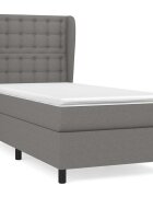 vidaXL sötétszürke szövet rugós ágy matraccal 80 x 200 cm