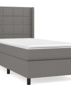 vidaXL sötétszürke szövet rugós ágy matraccal 80 x 200 cm
