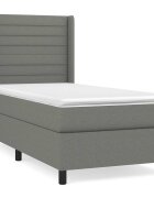 vidaXL sötétszürke szövet rugós ágy matraccal 80 x 200 cm