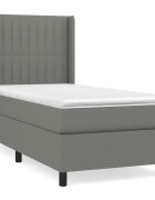 vidaXL sötétszürke szövet rugós ágy matraccal 80 x 200 cm