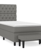vidaXL sötétszürke szövet rugós ágy matraccal 80 x 200 cm