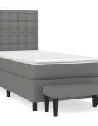 vidaXL sötétszürke szövet rugós ágy matraccal 80 x 200 cm