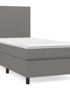 vidaXL sötétszürke szövet rugós ágy matraccal 80 x 200 cm