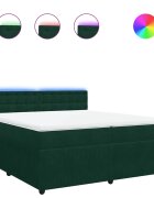 vidaXL sötétzöld bársony rugós ágy matraccal 200x200 cm