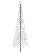 vidaXL Spirális LED karácsonyfa földbe szúrható tüskével EKENAS 250 cm