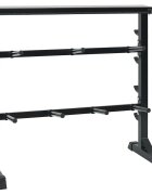 vidaXL Súlyzó Állvány Fekete 99 x 45 x 955 cm Porszórt acél