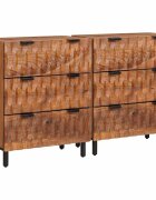 vidaXL SzĂ©f 2 db 60 x 33 x 75 cm TĂ¶mĂ¶r MangĂłfĂˇt AkĂˇcbarna felĂĽlet