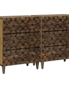 vidaXL Széf 2 db 60 x 335 x 75 cm Tömör Mangófát Barna