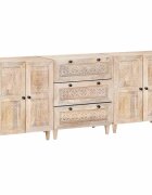 vidaXL Széf 3 db 180 x 335 x 75 cm tömör mangófa Fehér