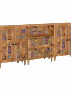vidaXL Széf 3 db 60 x 335 x 75 cm Tömör Mangófát Természetes
