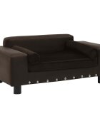 vidaXL szürke plüss és műbőr kutyakanapé 81 x 43 x 31 cm