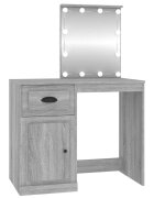 vidaXL szürke sonoma szerelt fa pipereasztal LED-del 90x50x1325 cm
