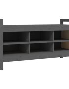 vidaXL szürke tömör fenyőfa előszoba pad 110 x 40 x 60 cm