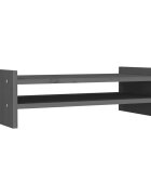 vidaXL szürke tömör fenyőfa monitorállvány 50x27x15 cm