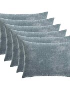 vidaXL Takaró Párna 6 db HEERLEN Világoskék 30 x 50 cm Chenille Szövet