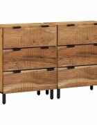 vidaXL Tálalószekrény készlet 2 db 120 x 33 x 75 cm Tömör Akácfa