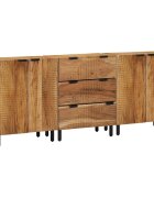 vidaXL Tálalószekrény készlet 3 db 180 x 33 x 75 cm Tömör Akácfa