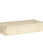 vidaXL Tároló doboz átlátszó tetejű ablakkal Krémszínű 90 x 48 x 15 cm