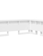 vidaXL Tároló fejtámla Fehér 120 cm Szerelt Fa
