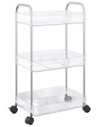 vidaXL tárolókocsi 3 szintes átlátszó 37x28x68 cm akril
