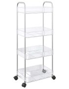 vidaXL tárolókocsi 4 szintes átlátszó 37x28x95 cm akril