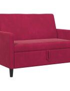 vidaXL Tárolós Kanapé 2-személyes Bordó 122 x 78 x 87 cm Poliészter